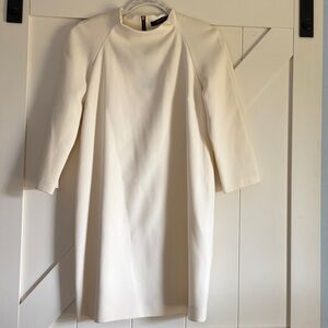 Zara Cream Long Sleeve Shift Dress